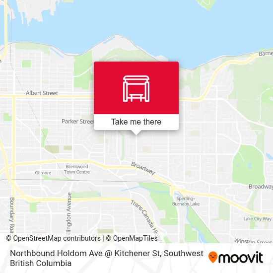 Northbound Holdom Ave @ Kitchener St map