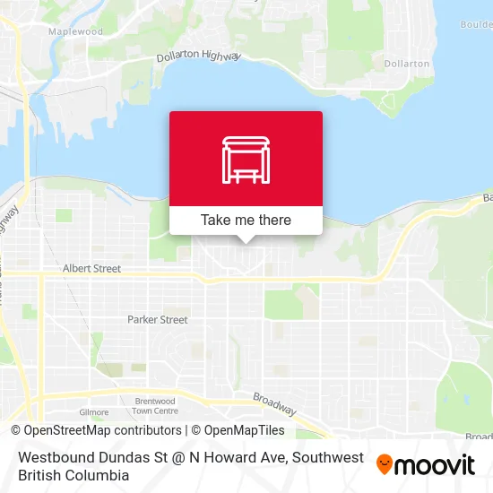 Westbound Dundas St @ N Howard Ave map