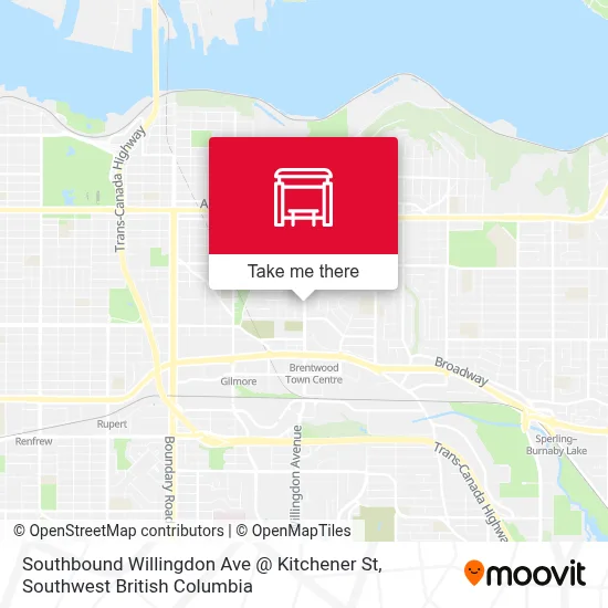 Southbound Willingdon Ave @ Kitchener St map