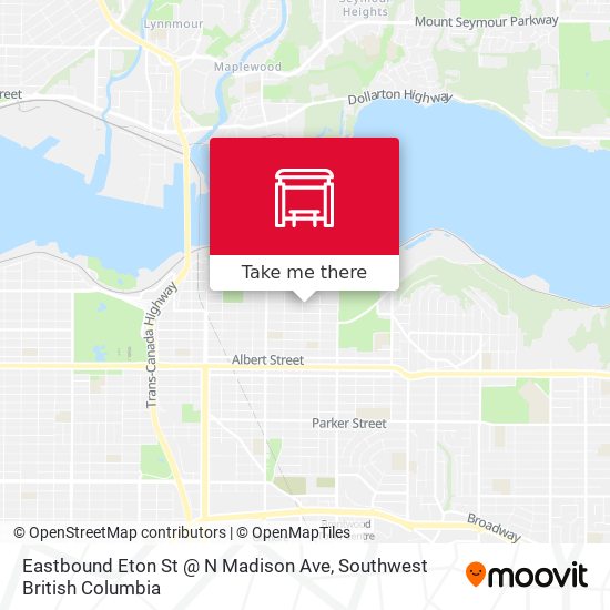 Eastbound Eton St @ N Madison Ave map
