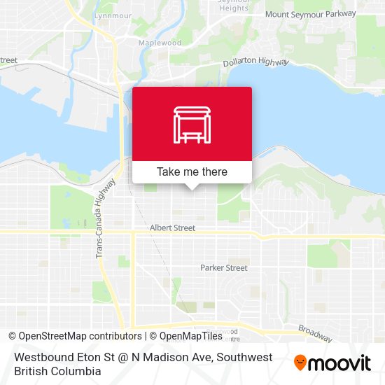 Westbound Eton St @ N Madison Ave map