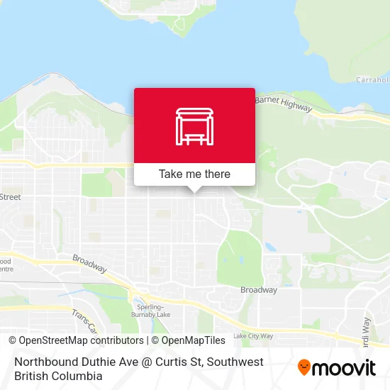 Northbound Duthie Ave @ Curtis St map