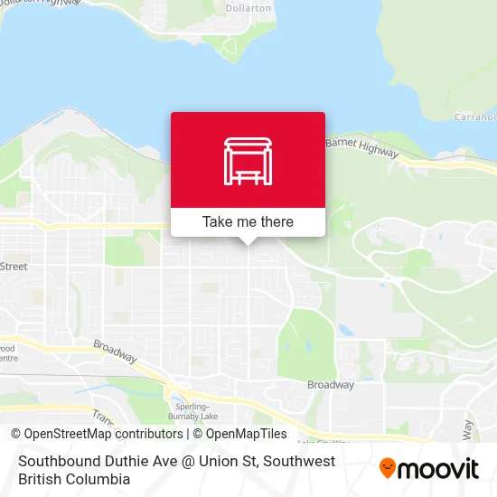 Southbound Duthie Ave @ Union St map