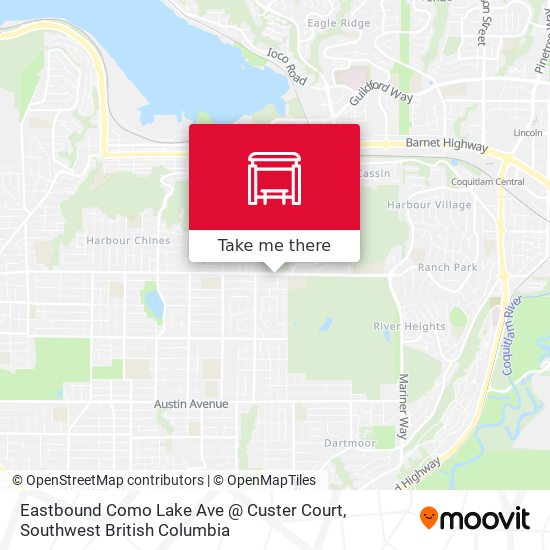 Eastbound Como Lake Ave @ Custer Court map