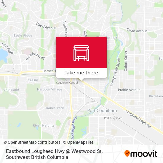 Eastbound Lougheed Hwy @ Westwood St map