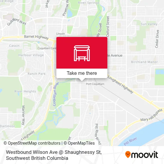 Westbound Wilson Ave @ Shaughnessy St map
