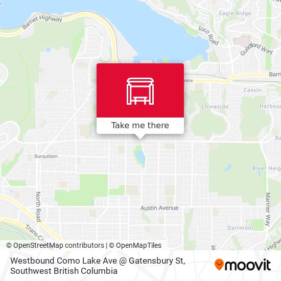 Westbound Como Lake Ave @ Gatensbury St map