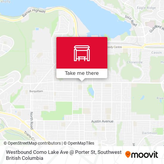 Westbound Como Lake Ave @ Porter St map