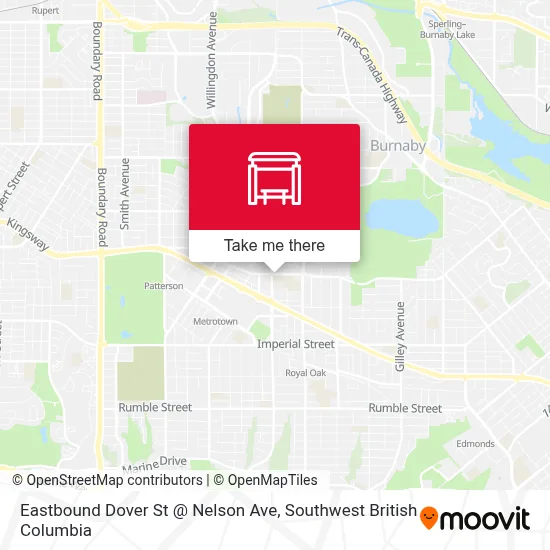 Eastbound Dover St @ Nelson Ave map