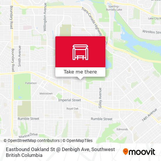 Eastbound Oakland St @ Denbigh Ave map
