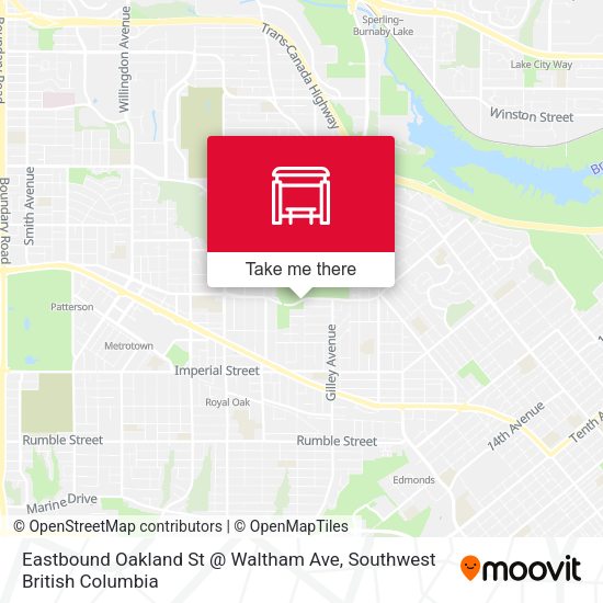 Eastbound Oakland St @ Waltham Ave map