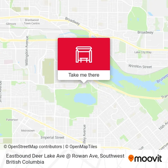 Eastbound Deer Lake Ave @ Rowan Ave map