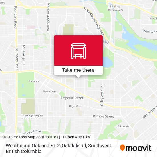 Westbound Oakland St @ Oakdale Rd map