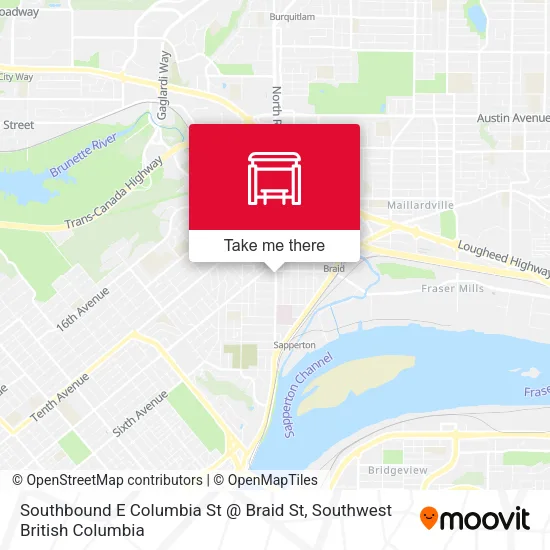 Southbound E Columbia St @ Braid St map