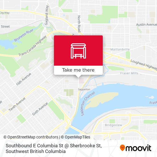 Southbound E Columbia St @ Sherbrooke St map