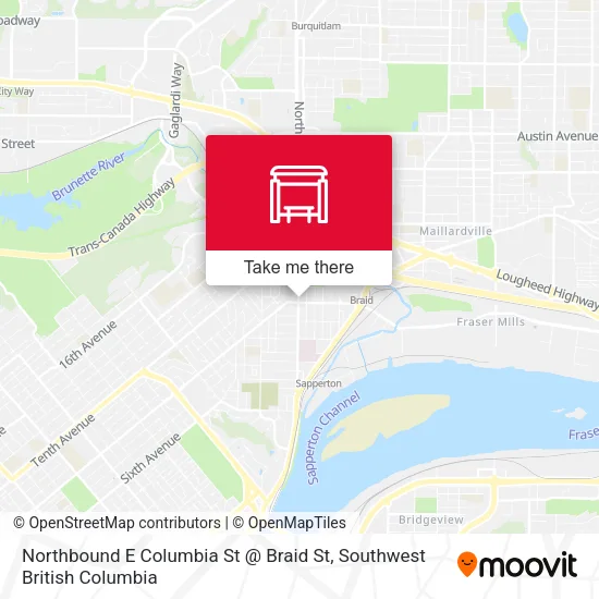Northbound E Columbia St @ Braid St map