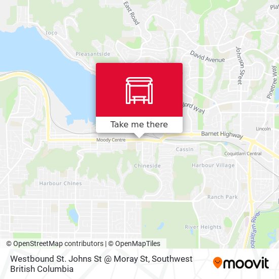 Westbound St. Johns St @ Moray St map