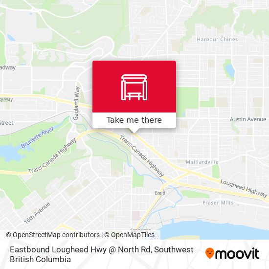 Eastbound Lougheed Hwy @ North Rd map