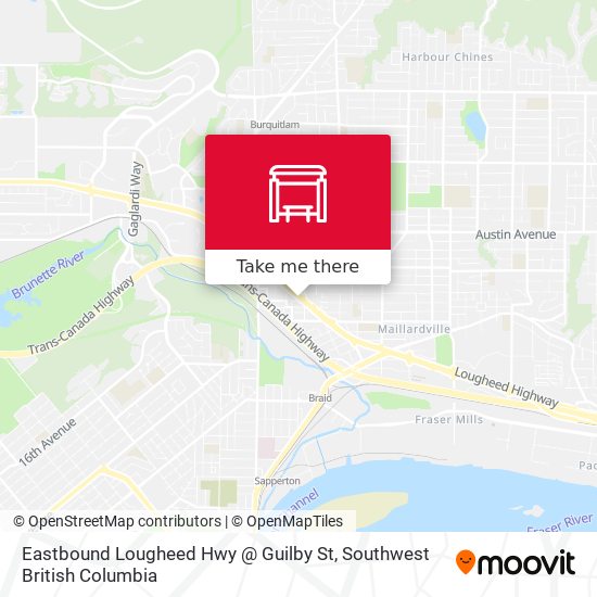 Eastbound Lougheed Hwy @ Guilby St map