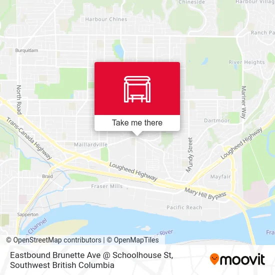 Eastbound Brunette Ave @ Schoolhouse St map