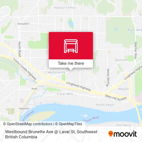 Westbound Brunette Ave @ Laval St map