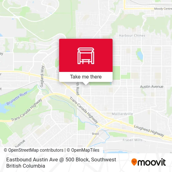 Eastbound Austin Ave @ 500 Block map