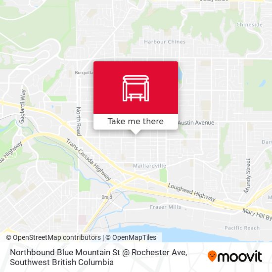 Northbound Blue Mountain St @ Rochester Ave map