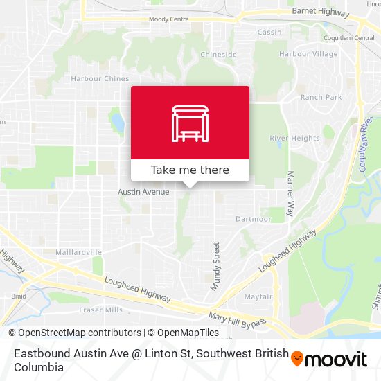 Eastbound Austin Ave @ Linton St map