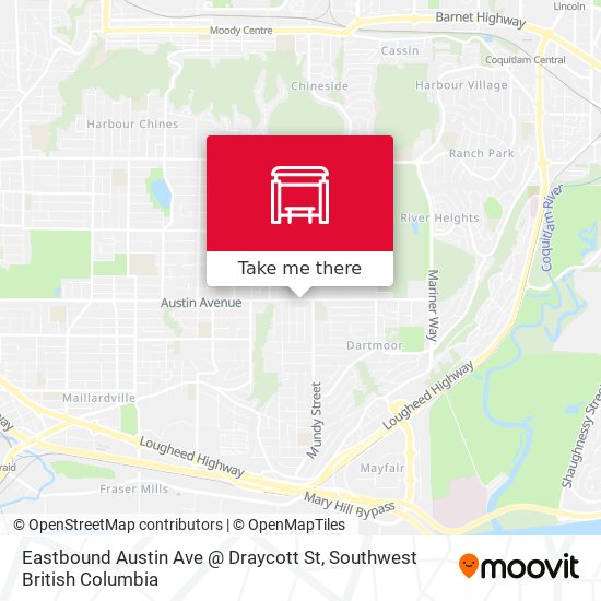 Eastbound Austin Ave @ Draycott St map