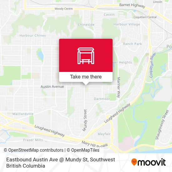 Eastbound Austin Ave @ Mundy St map
