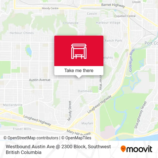 Westbound Austin Ave @ 2300 Block map