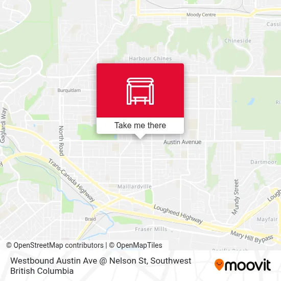 Westbound Austin Ave @ Nelson St map