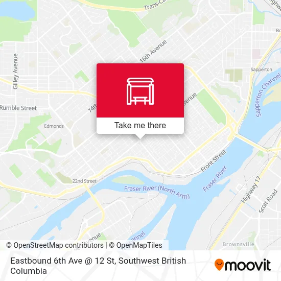 Eastbound 6th Ave @ 12 St map