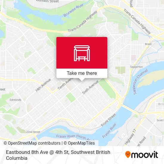 Eastbound 8th Ave @ 4th St map