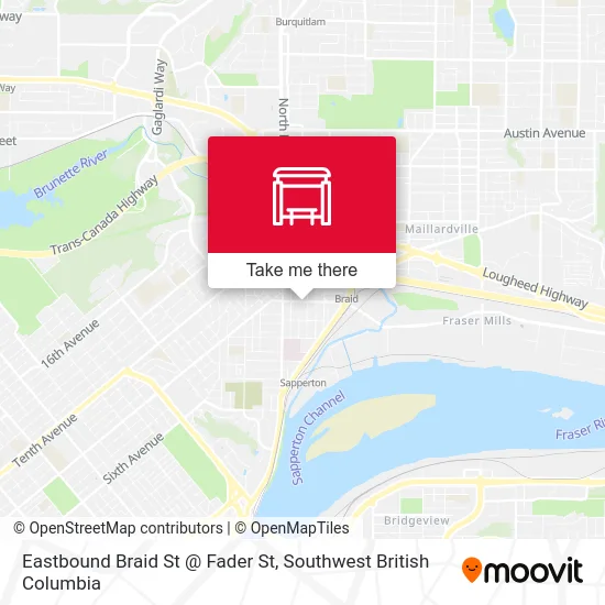 Eastbound Braid St @ Fader St map