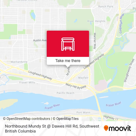 Northbound Mundy St @ Dawes Hill Rd map