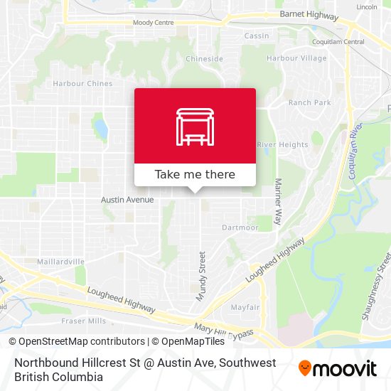 Northbound Hillcrest St @ Austin Ave map