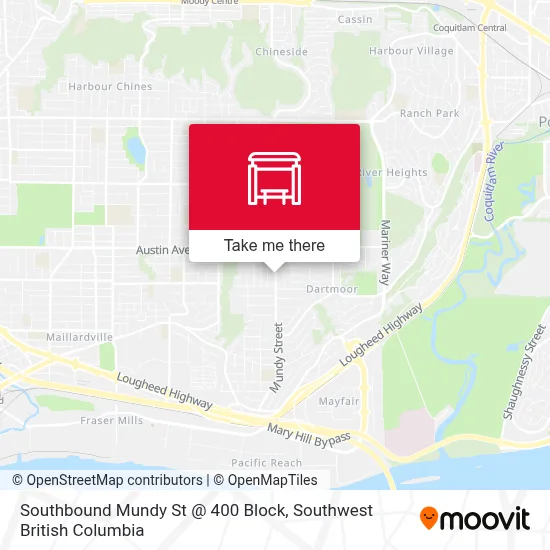 Southbound Mundy St @ 400 Block map