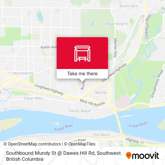 Southbound Mundy St @ Dawes Hill Rd map