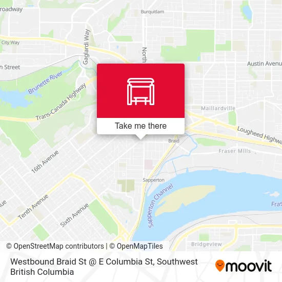 Westbound Braid St @ E Columbia St map