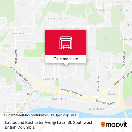 Eastbound Rochester Ave @ Laval St map