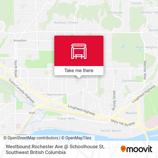 Westbound Rochester Ave @ Schoolhouse St map