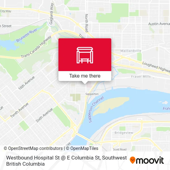 Westbound Hospital St @ E Columbia St plan