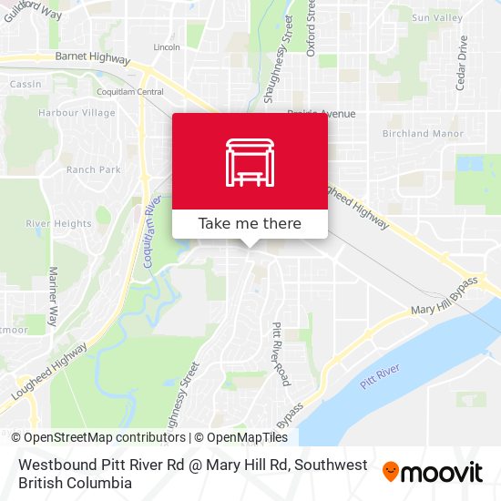 Westbound Pitt River Rd @ Mary Hill Rd map