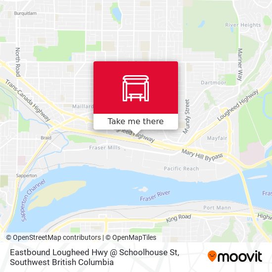 Eastbound Lougheed Hwy @ Schoolhouse St map