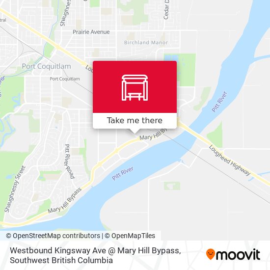 Westbound Kingsway Ave @ Mary Hill Bypass map