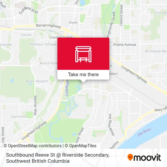 Southbound Reeve St @ Riverside Secondary map
