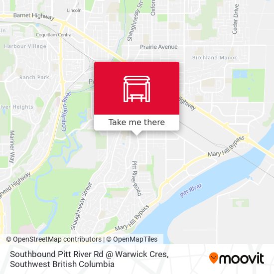 Southbound Pitt River Rd @ Warwick Cres map