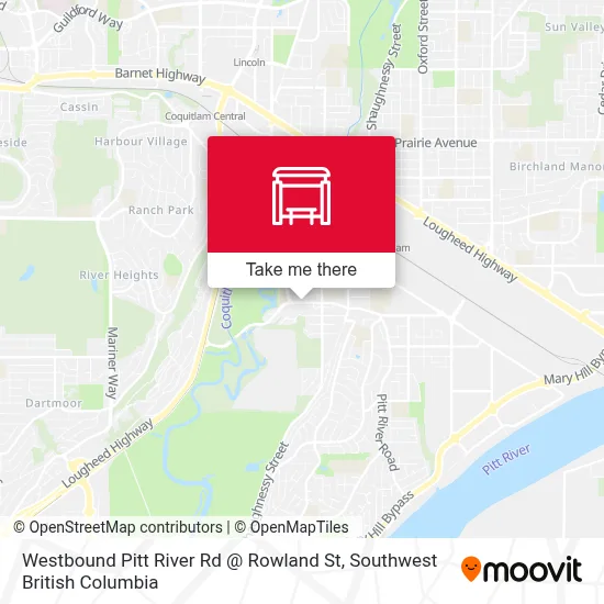 Westbound Pitt River Rd @ Rowland St map