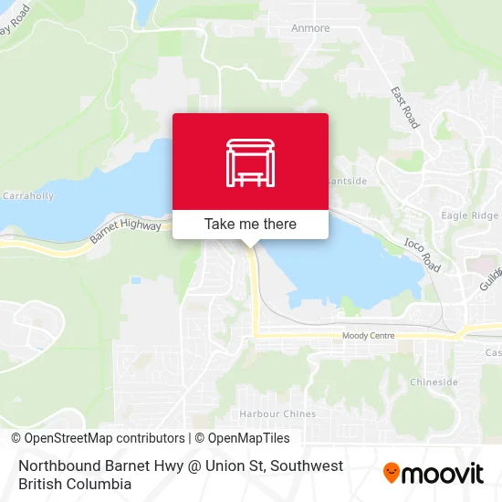 Northbound Barnet Hwy @ Union St map